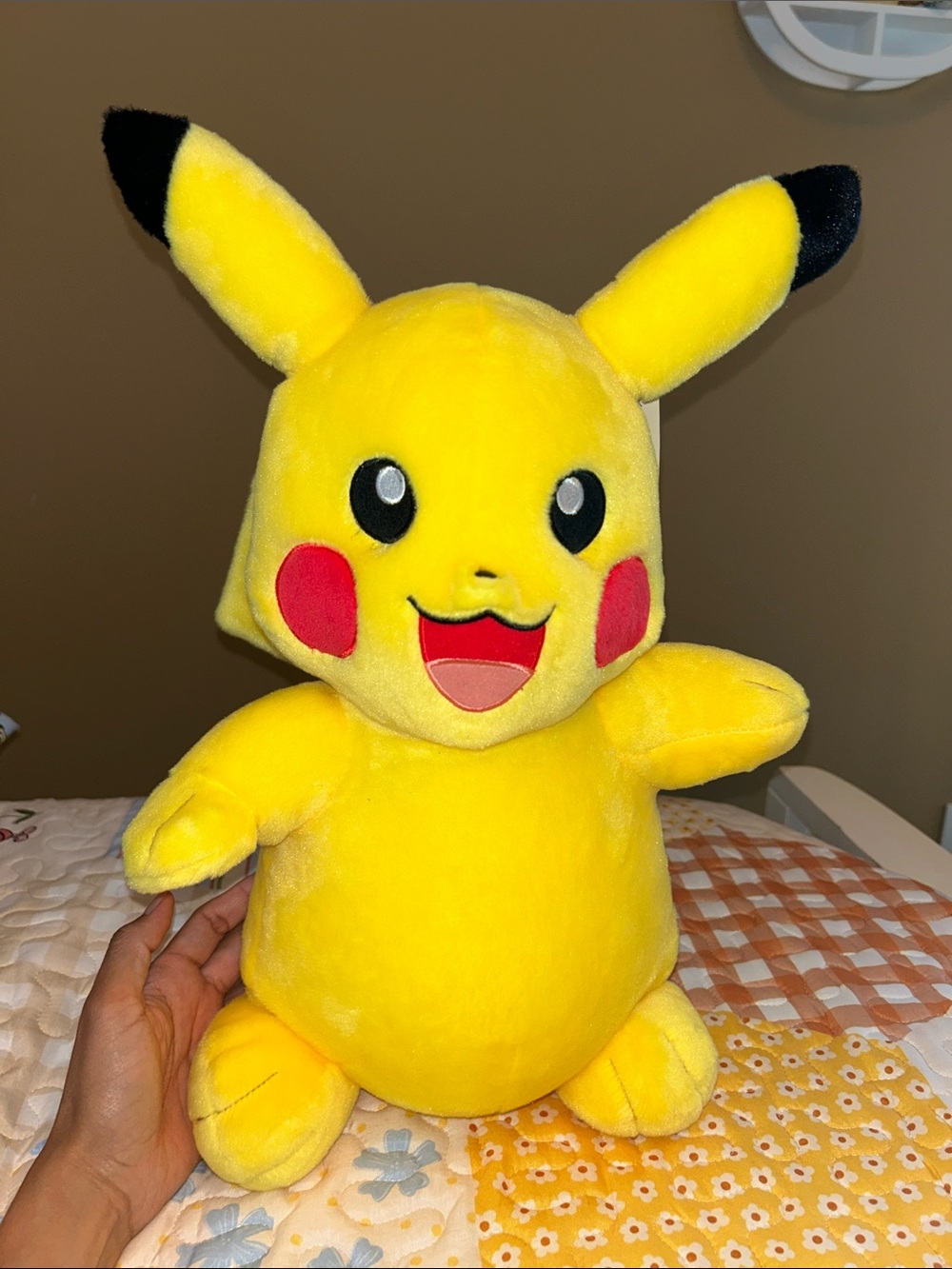 Build-A-Bear Pikachu Style Plush with Red Cheeks